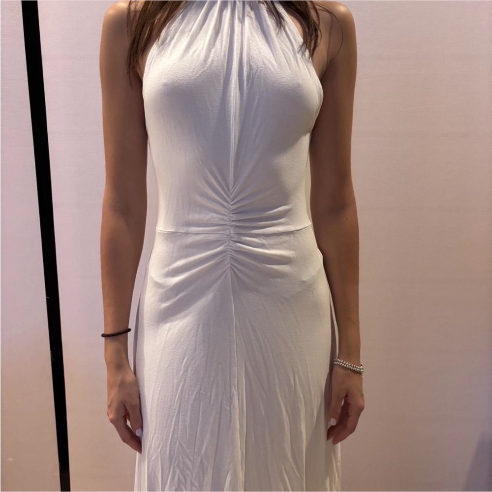 White Ruched Dress